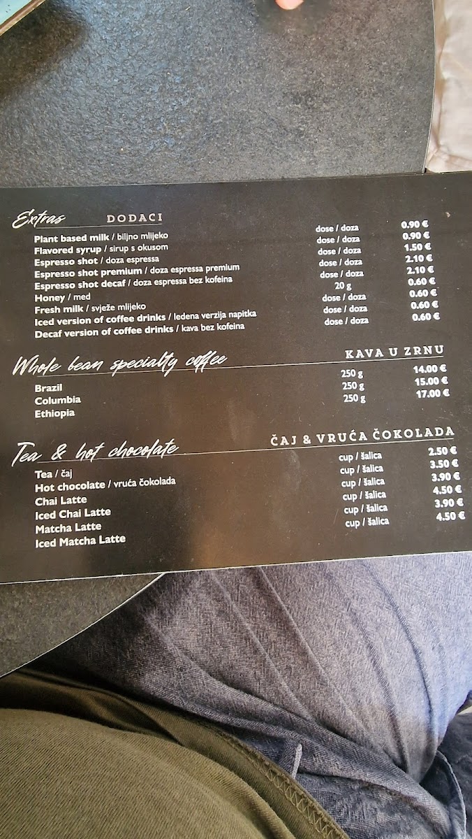 Tinel Specialty Coffee Shop - Trogir Menu - Image 3